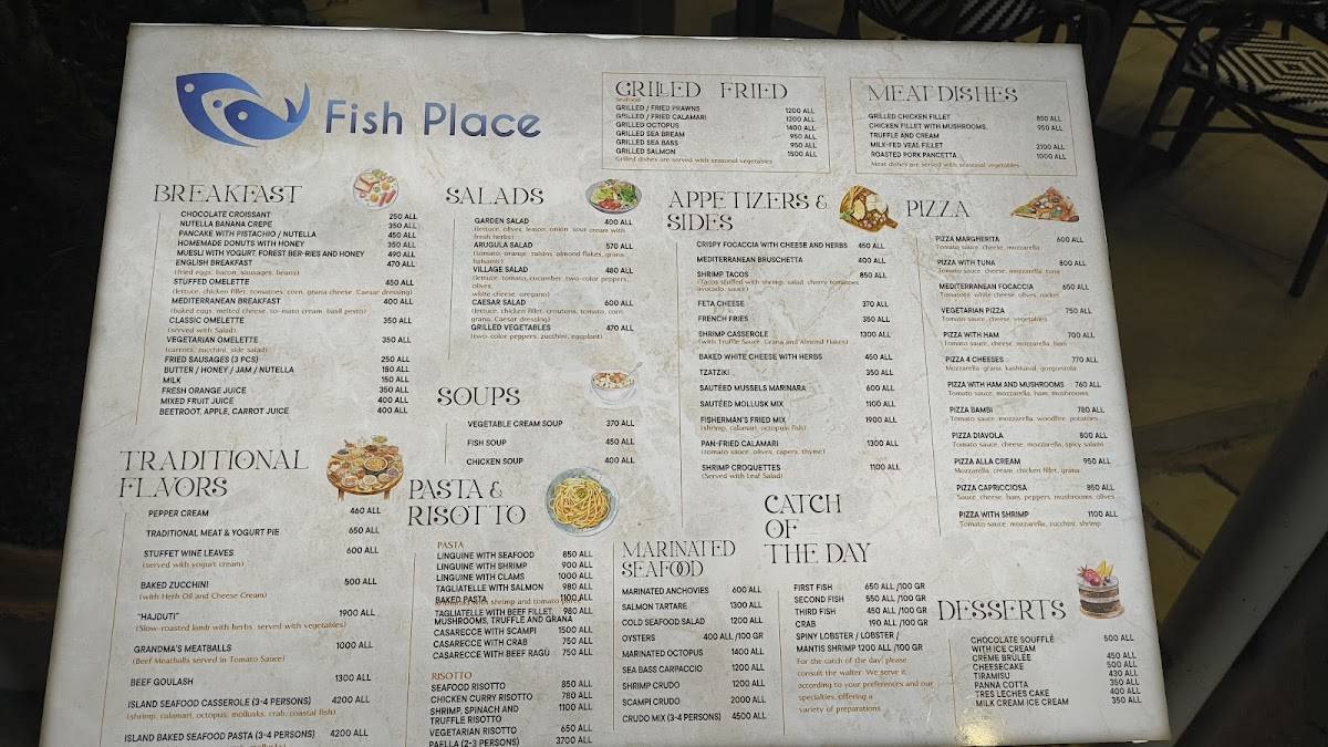 Fish Place меню