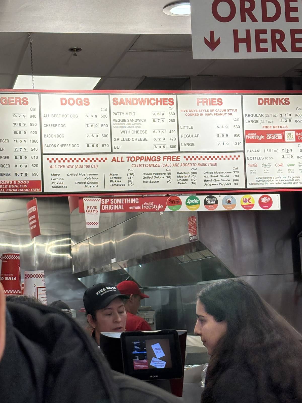 Five Guys меню