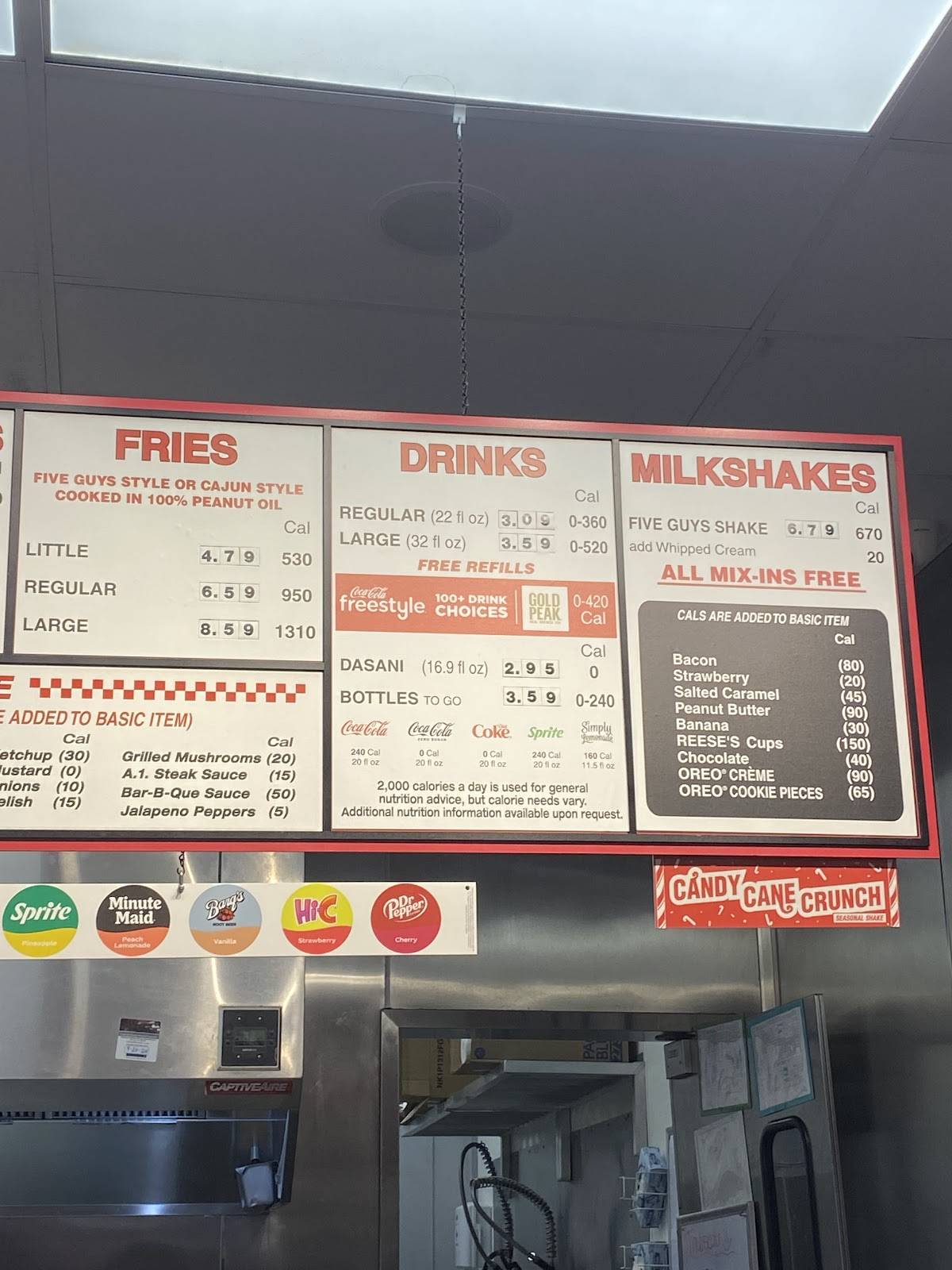 Five Guys меню