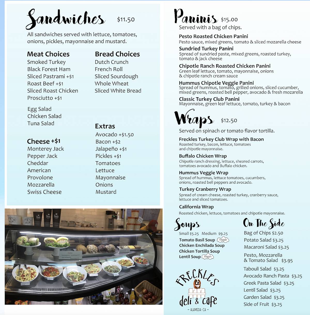 Freckles Deli & Cafe меню