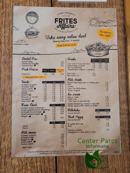 Frites Affairs меню