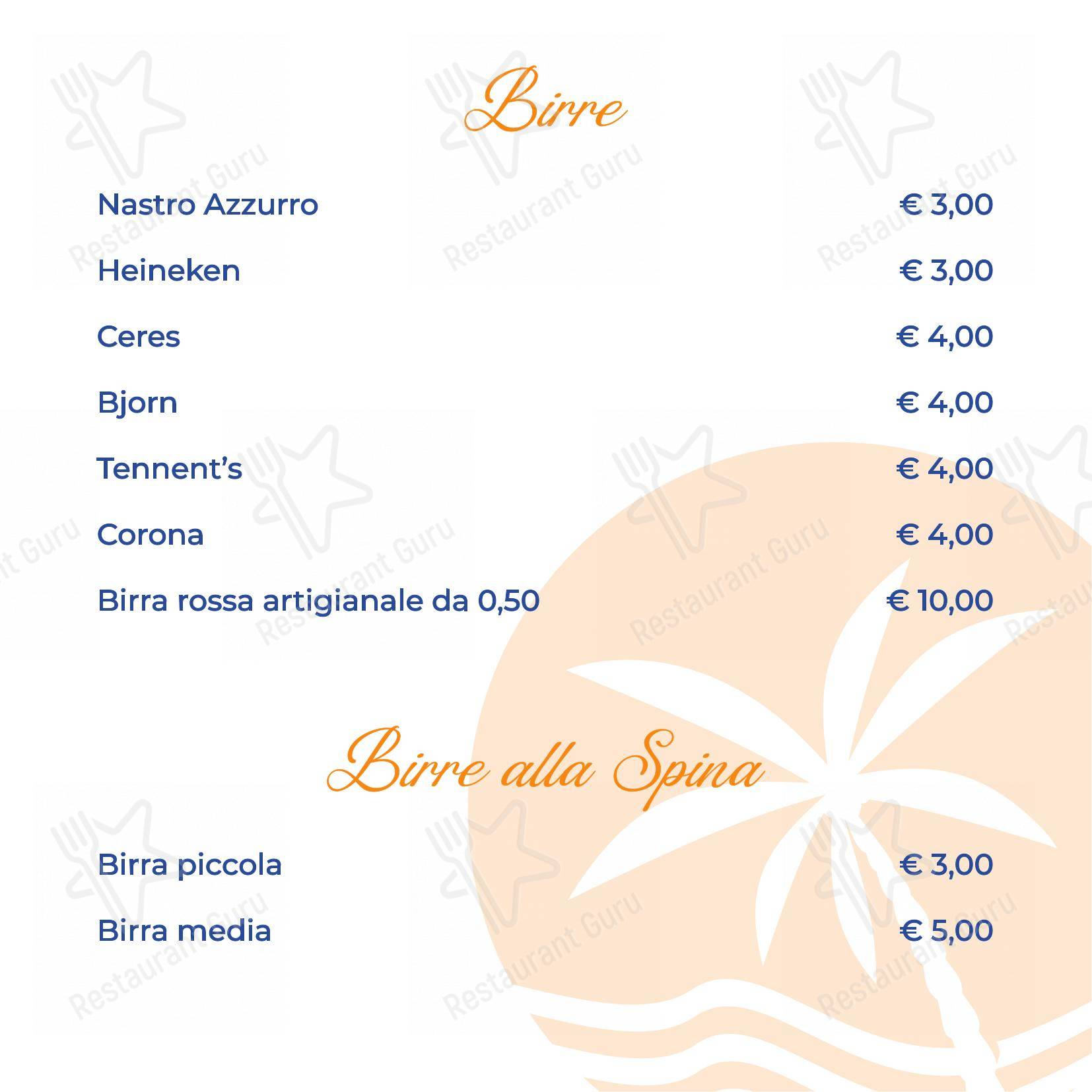 Ristorante La Playa в Катанзаро - Меню