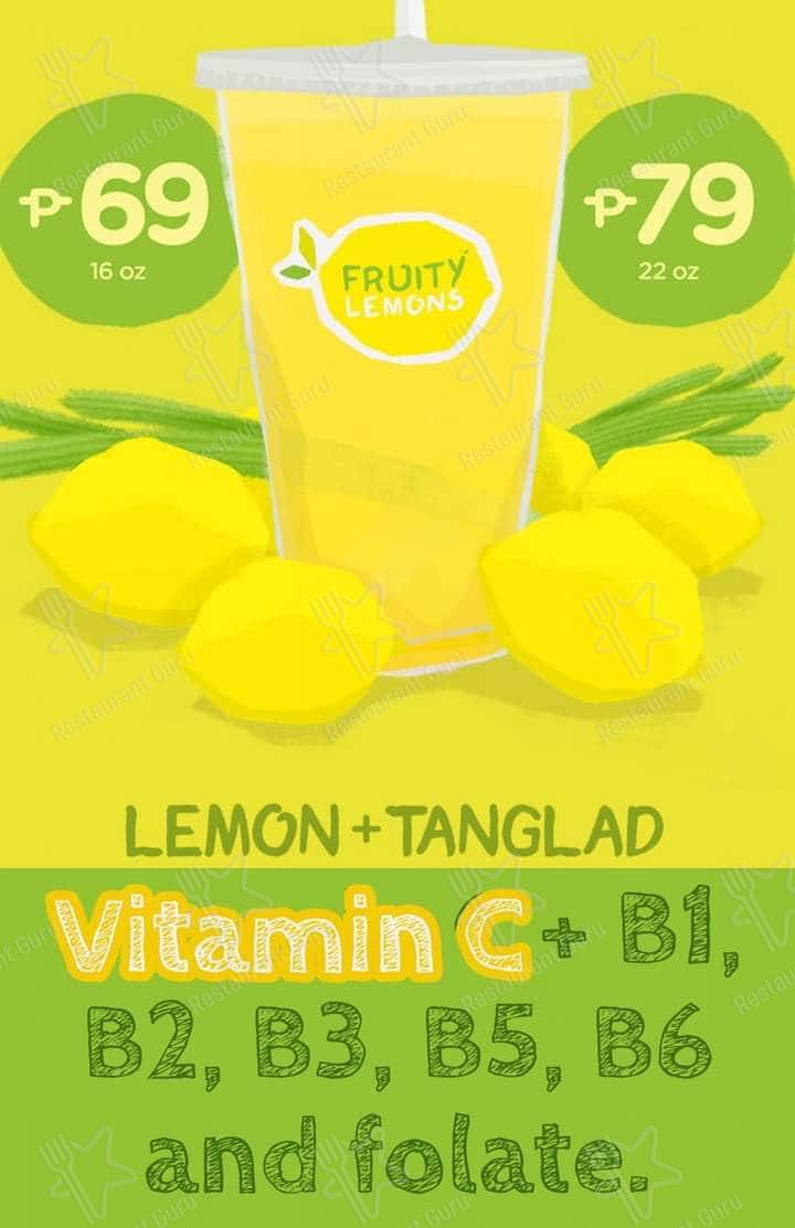 Fruity Lemons меню