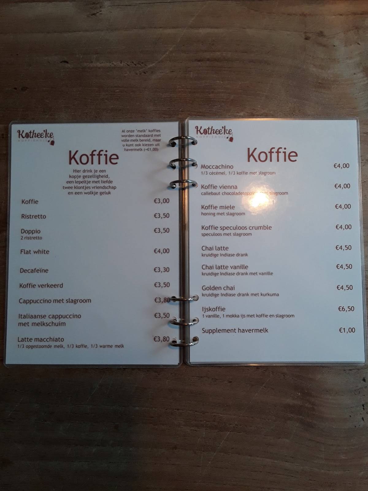 Kothee'ke меню