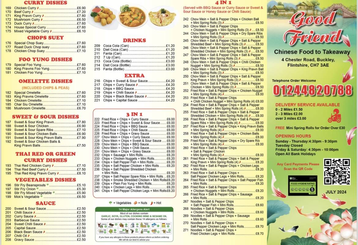 Good Friend Chinese Takeaway меню