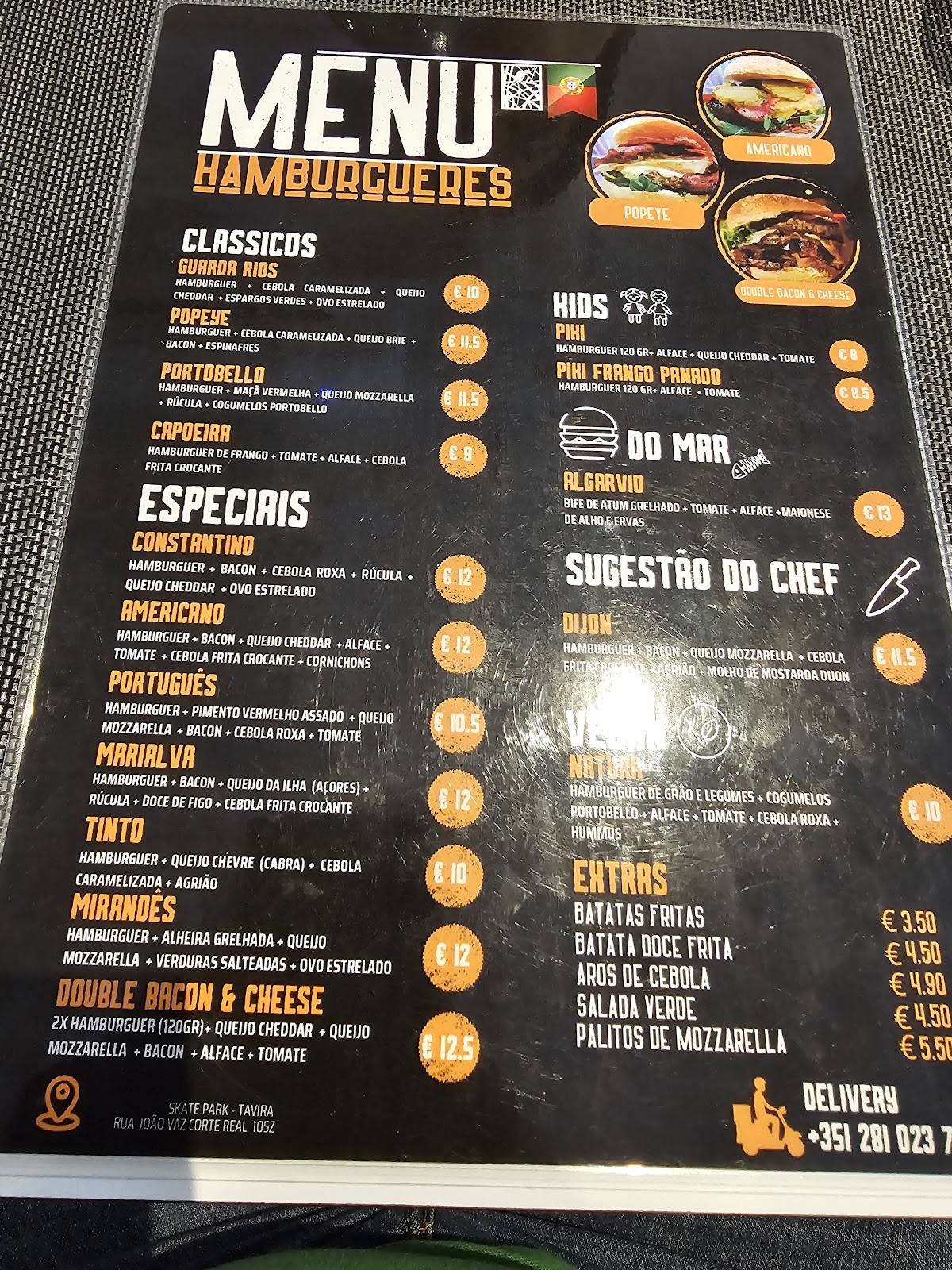 Guarda Rios Hamburgueria & Tapas меню