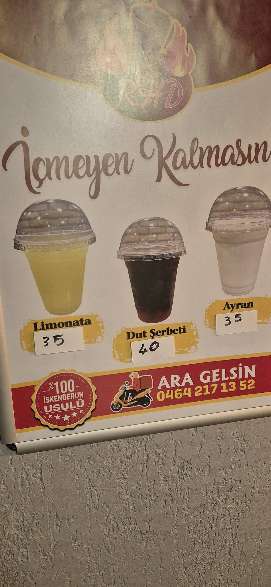 HATAY DÖNER RİZE меню