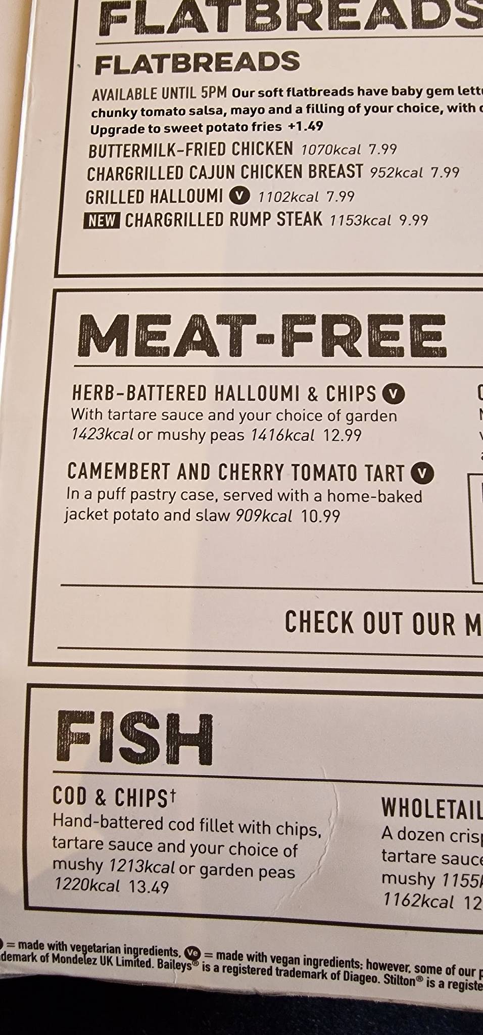 Harvester Horse & Groom Polegate меню