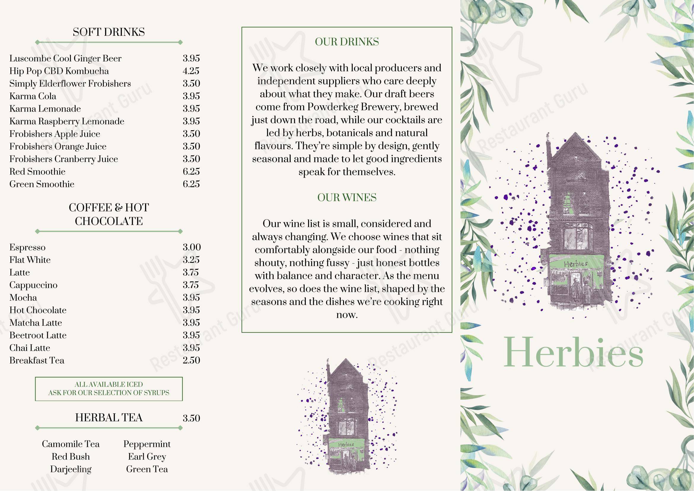 Lunch Menu ресторана Herbies