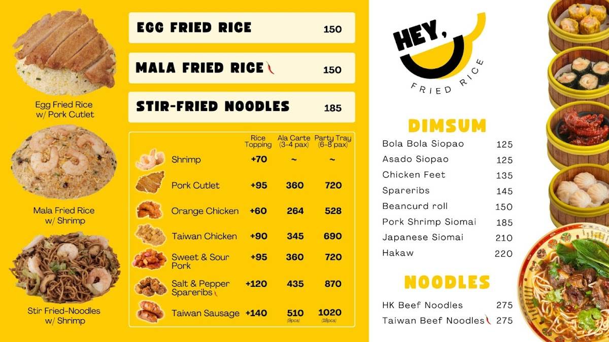 Hey Fried Rice Taytay меню
