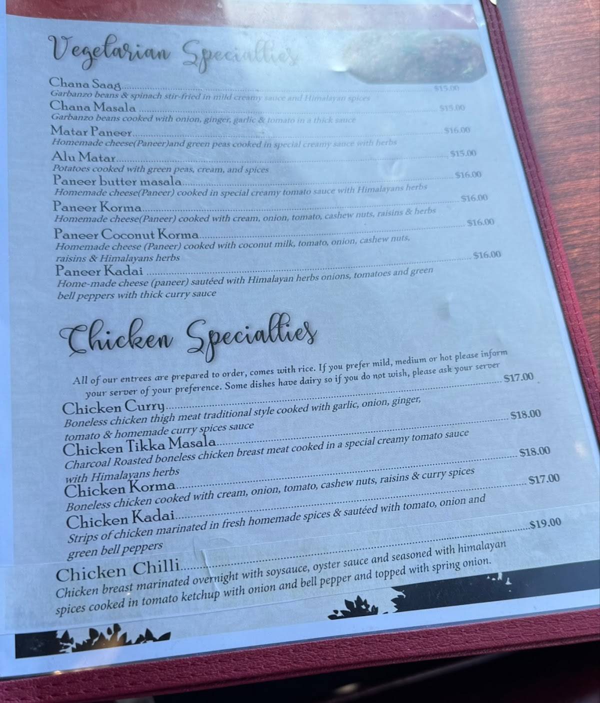 Himalayan Kitchen - Kalispell меню