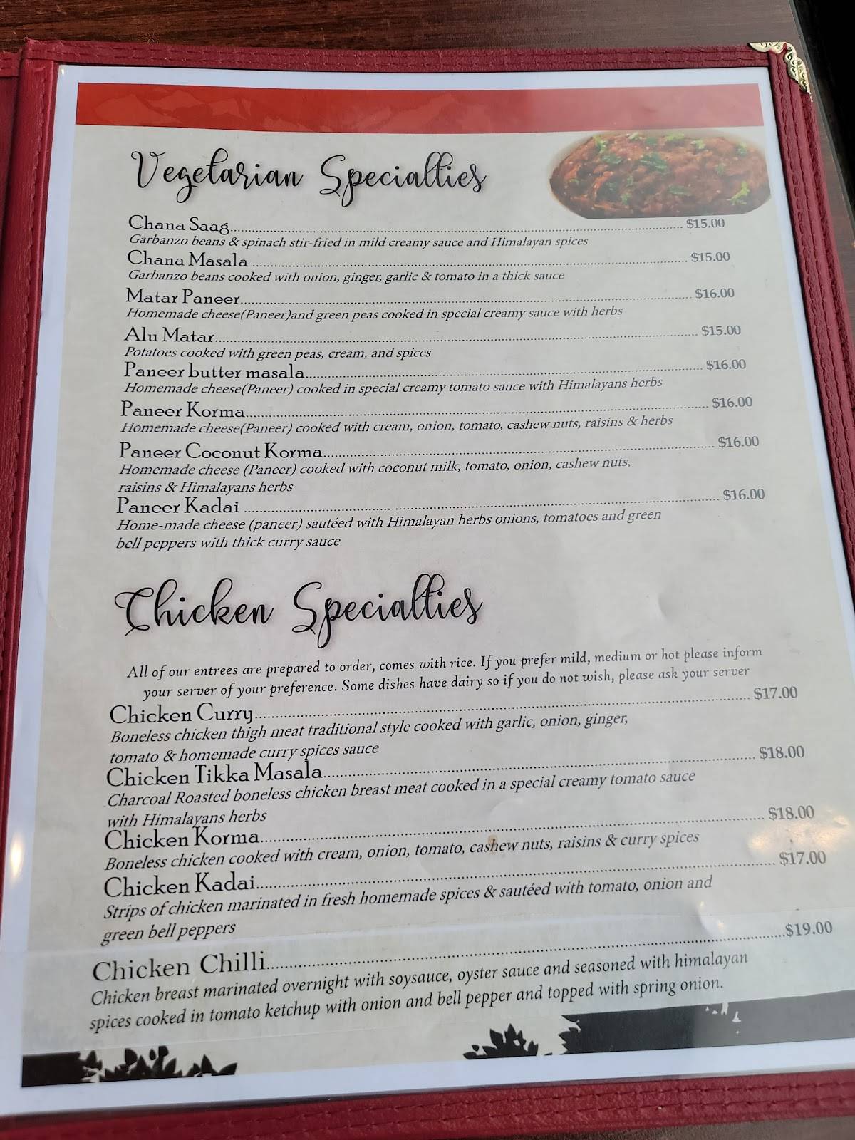 Himalayan Kitchen - Kalispell меню