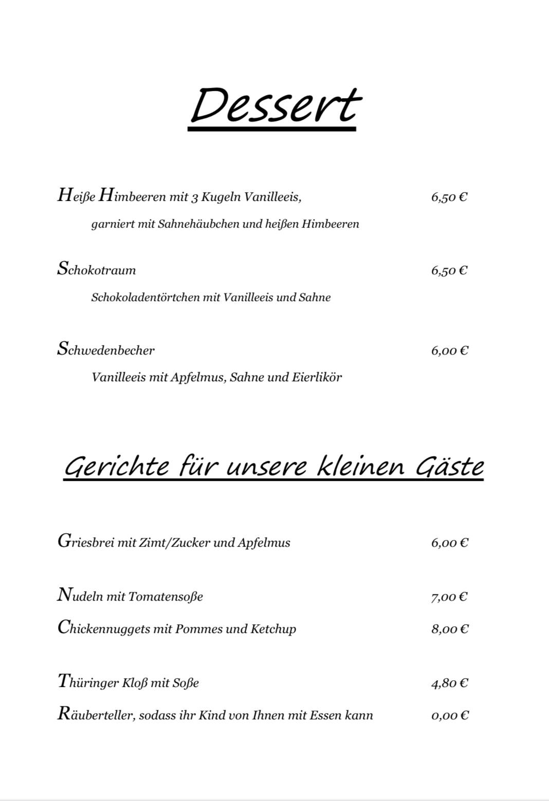 Hirt's Brau- & Gasthof меню