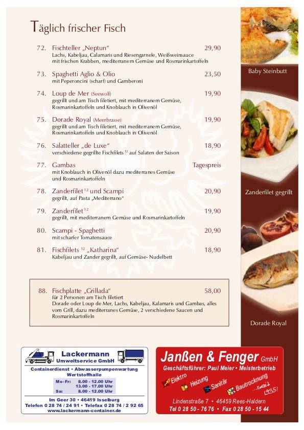 Hotel Restaurant Doppeladler меню