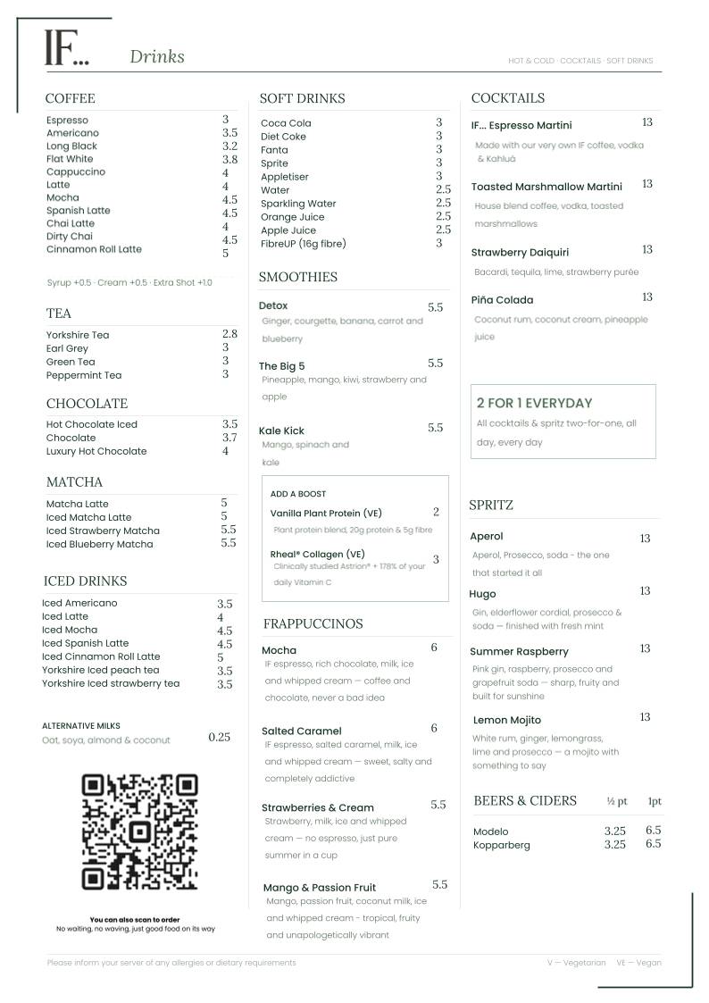 IF BRUNCH меню
