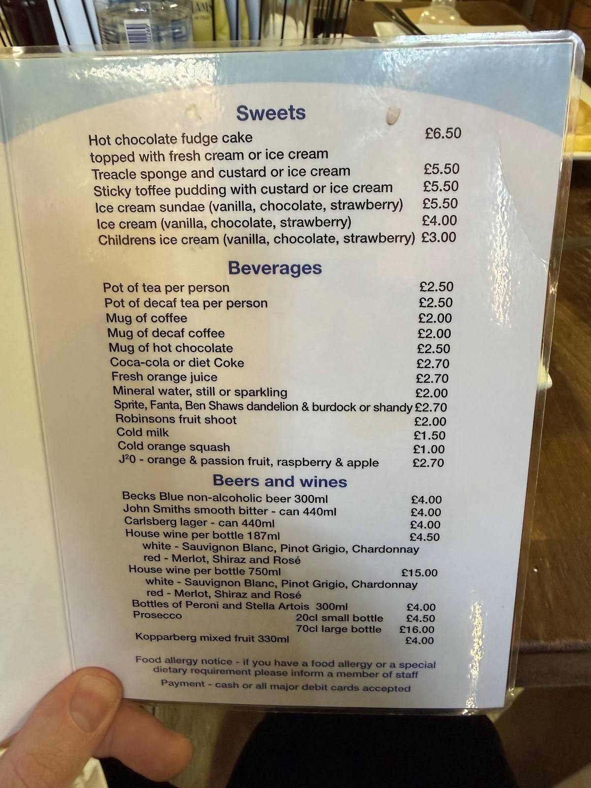 Inghams Fish Restaurant меню