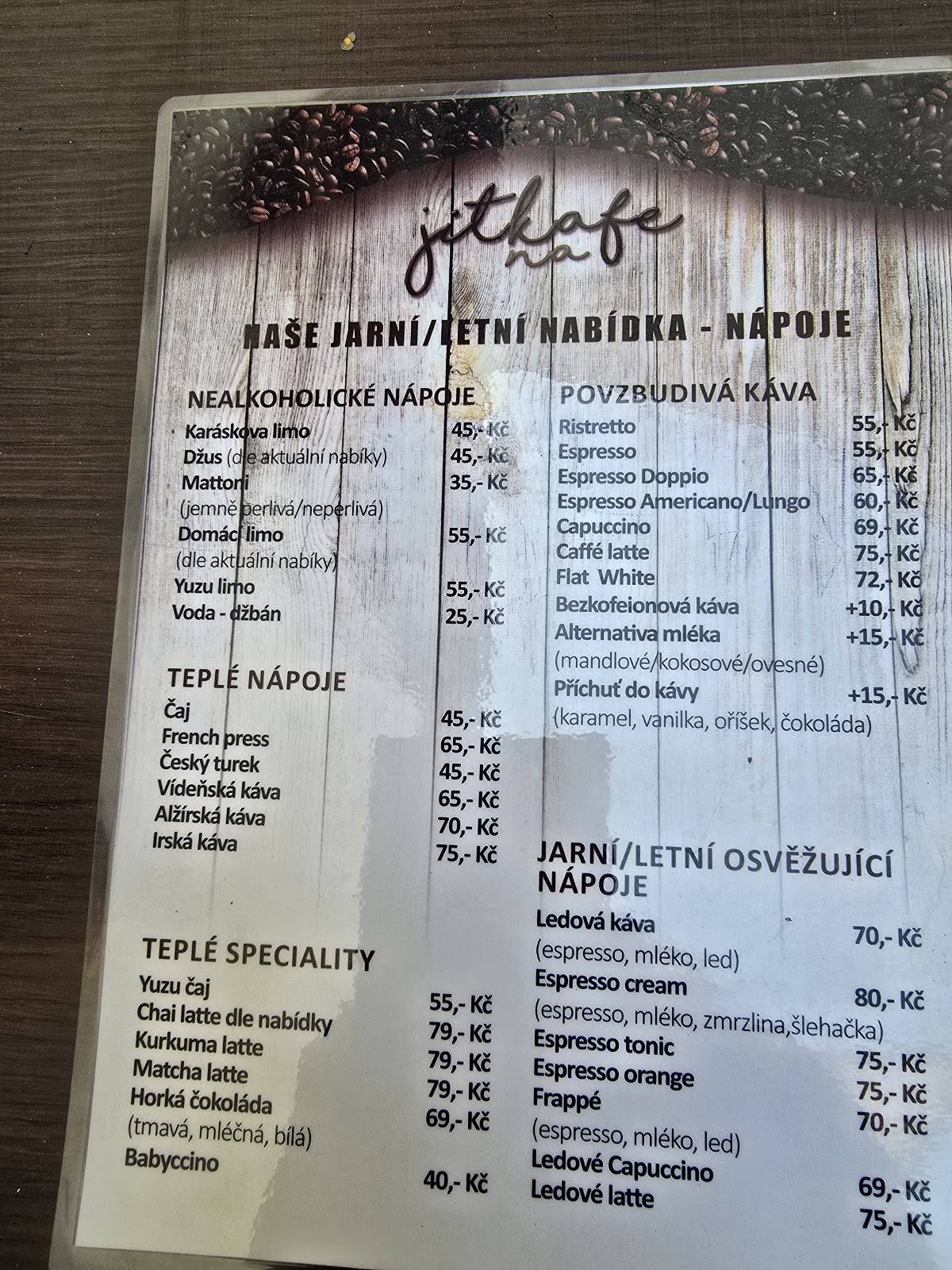 Jitkafe меню