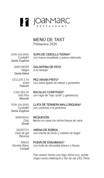 Joan Marc Restaurant меню