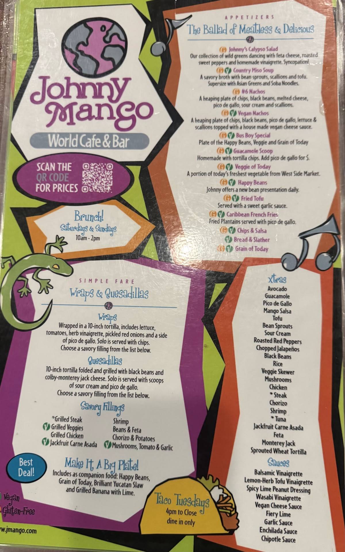 Johnny Mango меню
