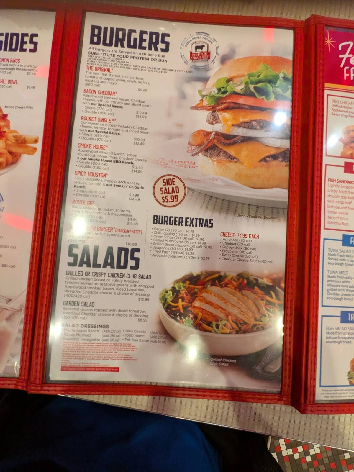 Johnny Rockets меню