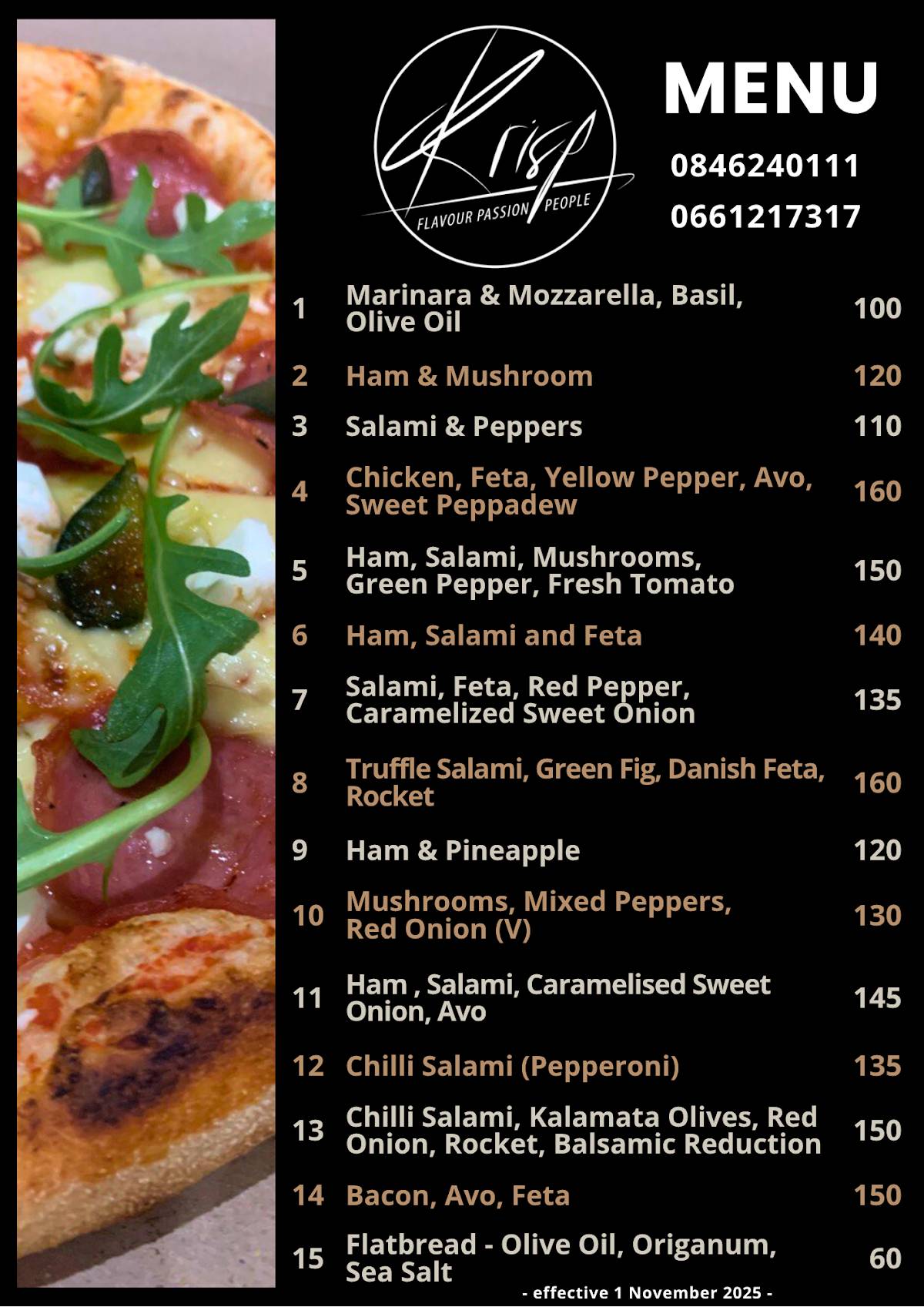 K-risp Pizza меню