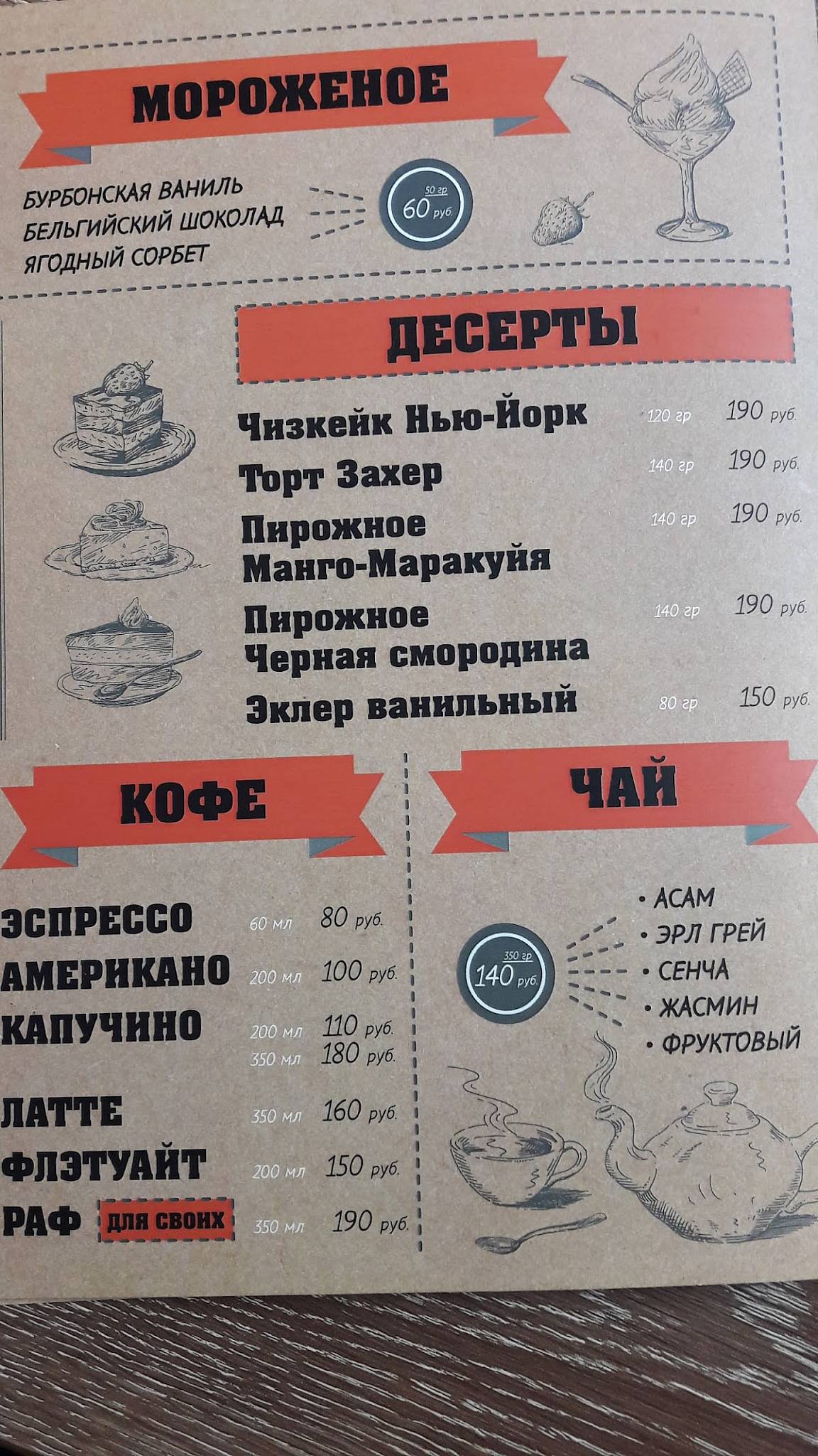 Кафе пицца на районе меню