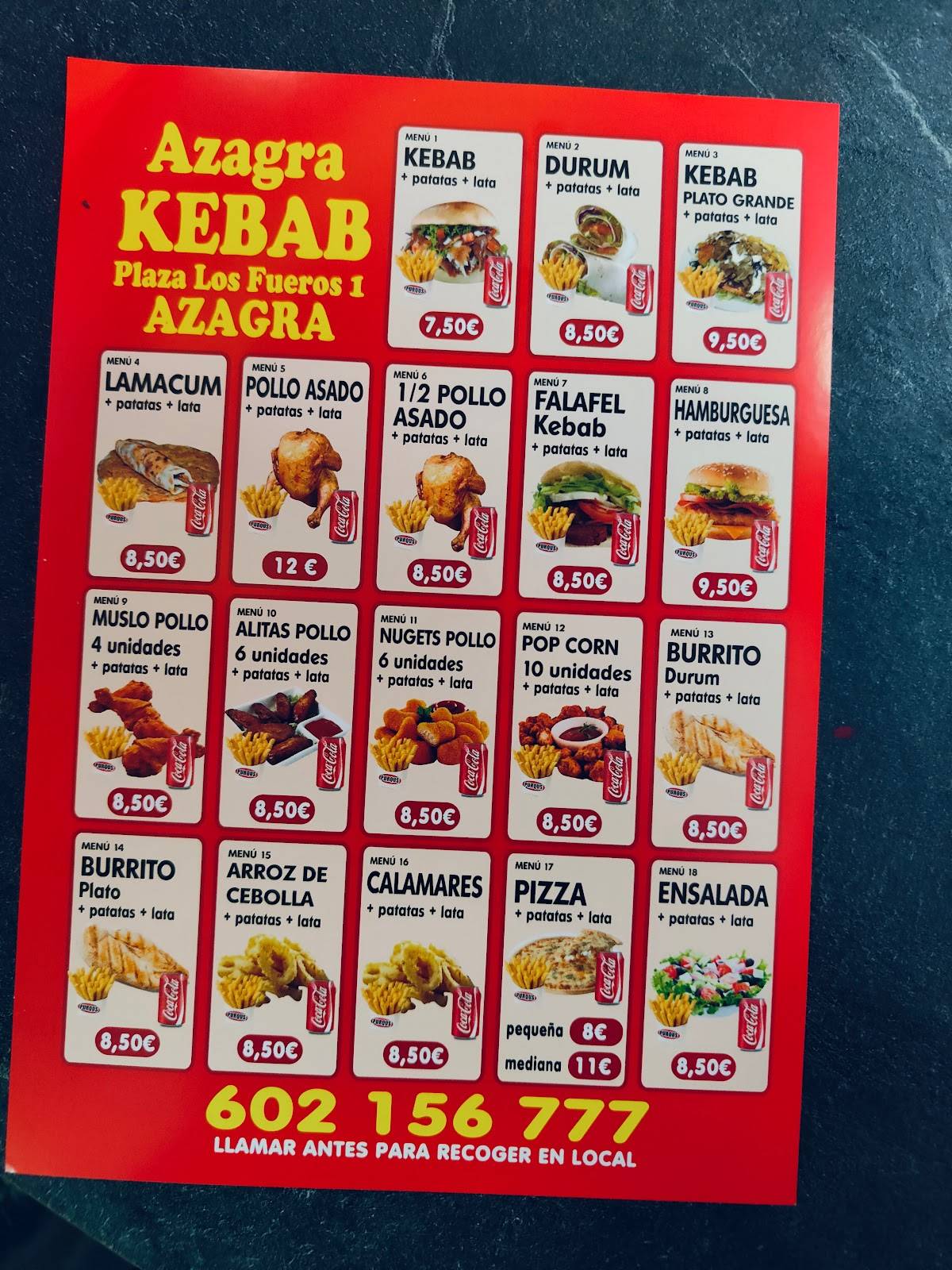 Kebab Azagra меню
