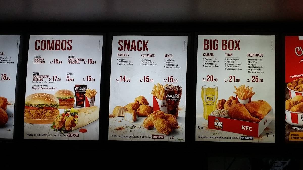 KFC - 148 меню