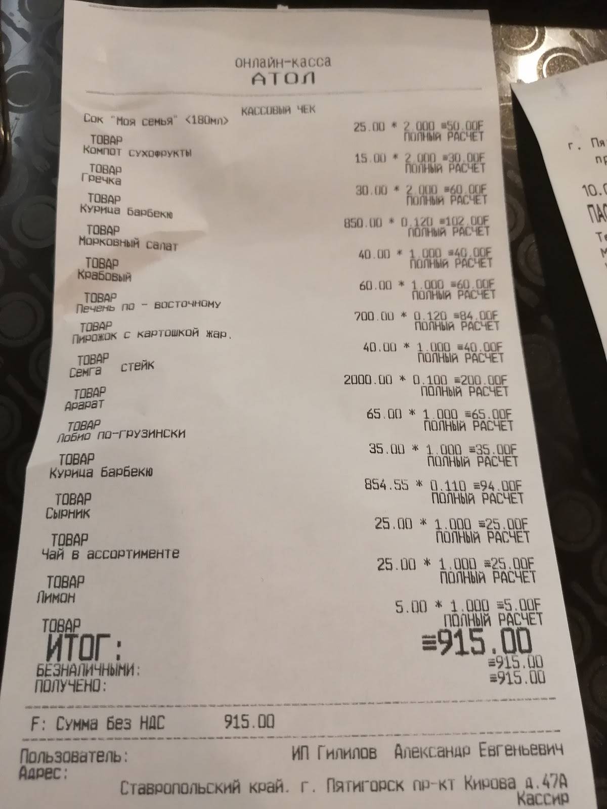 Кушать подано меню