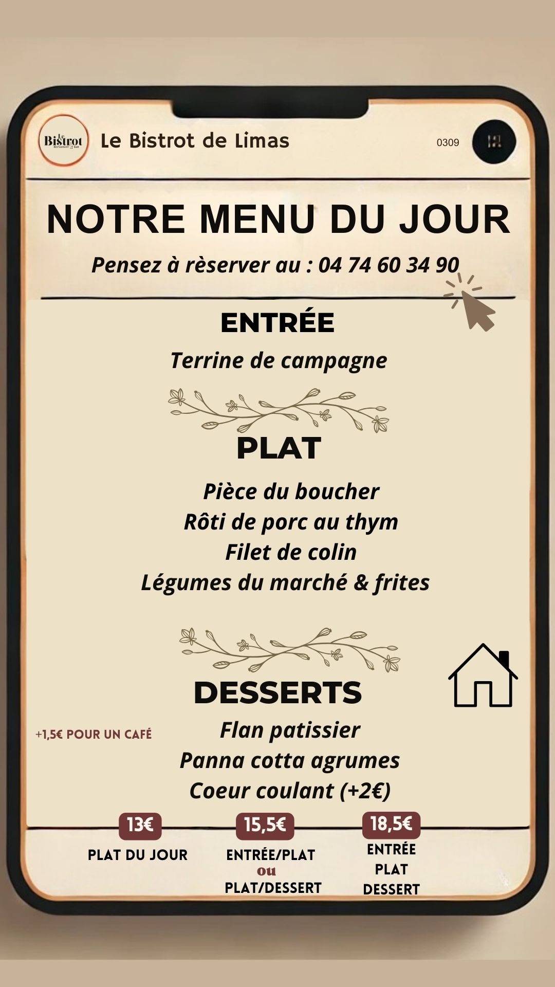 Le Bistrot меню