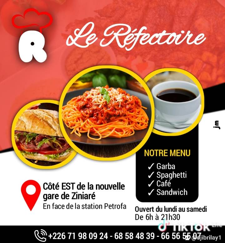 Le RÉFECTOIRE меню