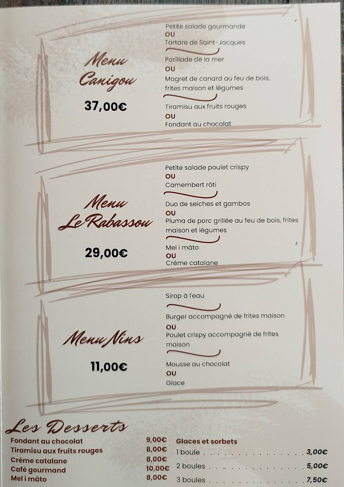Le Rabassou меню