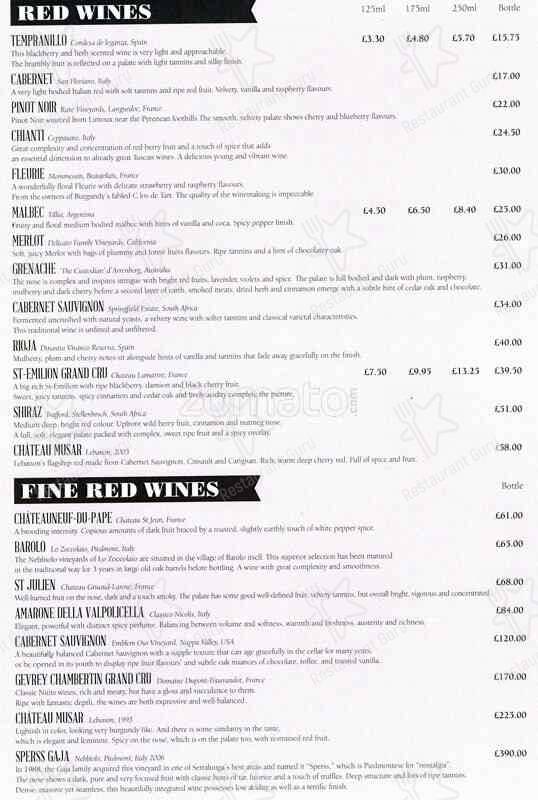 Linen Restaurant меню
