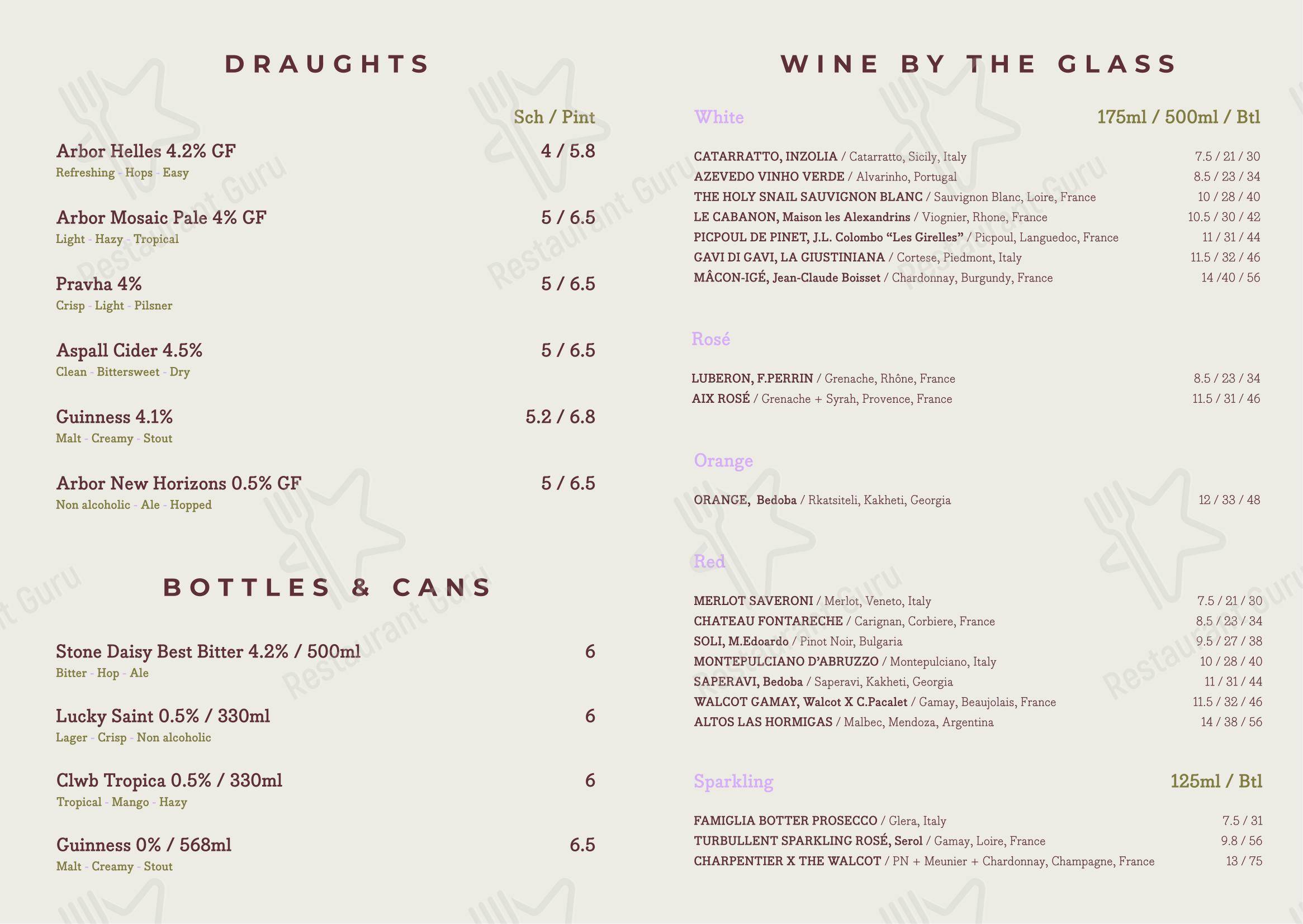 Меню ресторана Little Walcot - Catering Menu