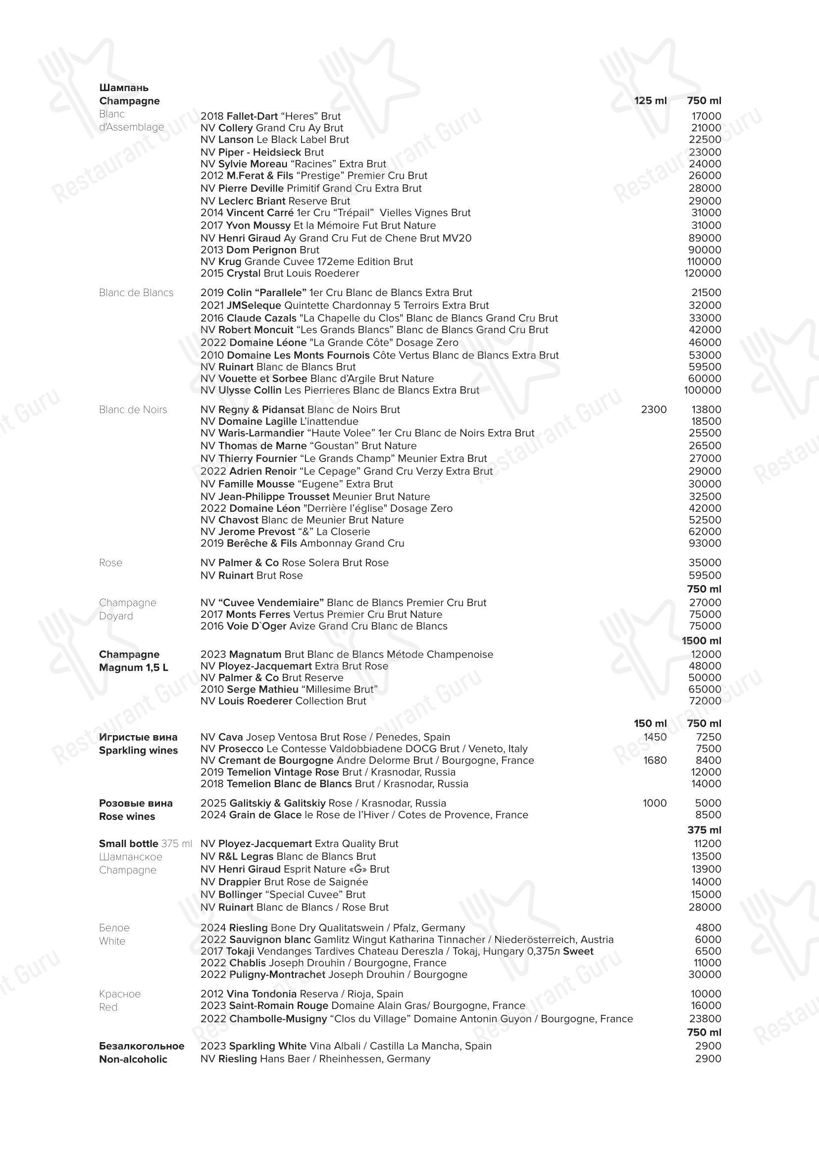 Dinner Menu ресторана Lucky Izakaya в Москве