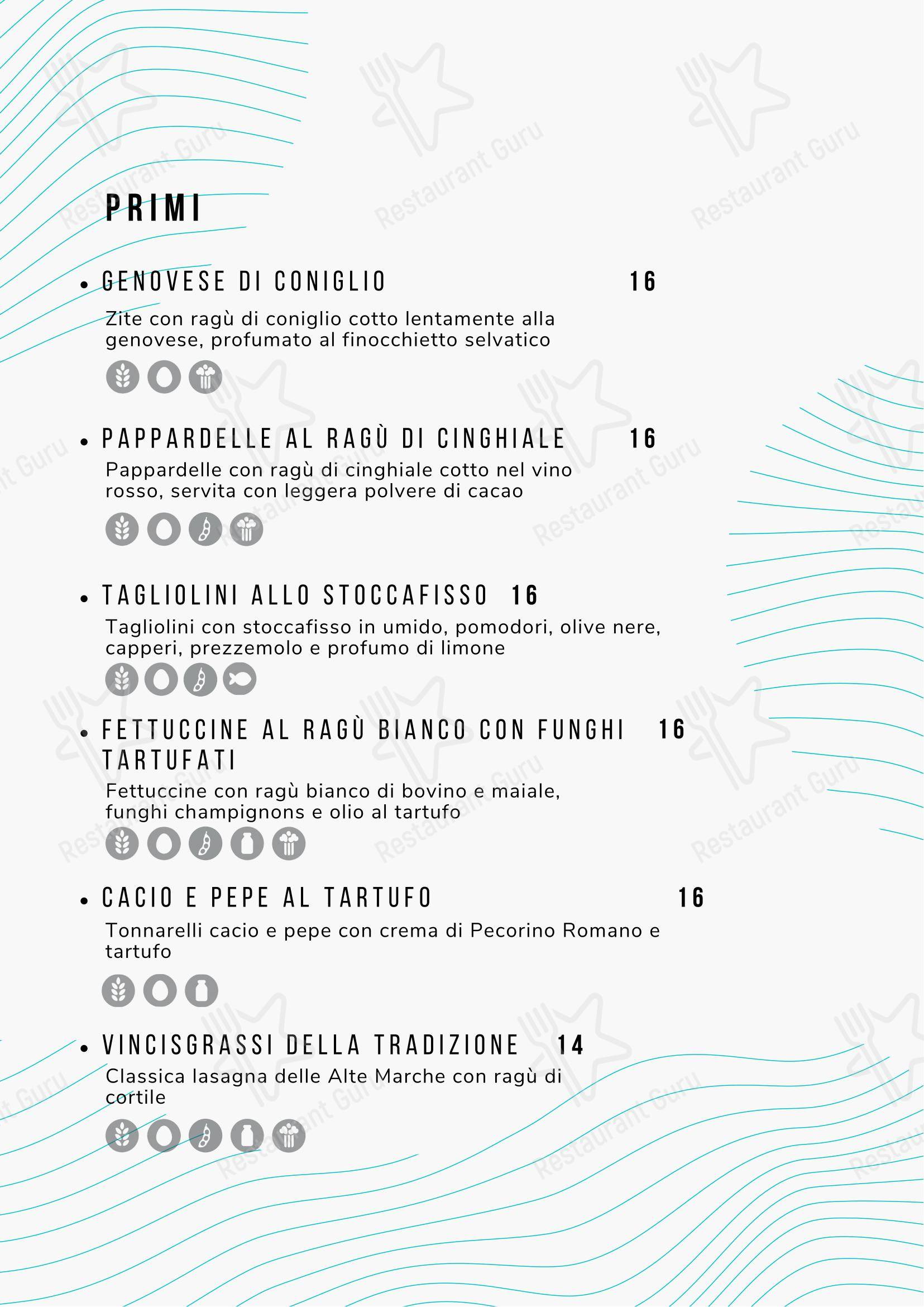 菜单 ресторана MADO Ristorante в Риме