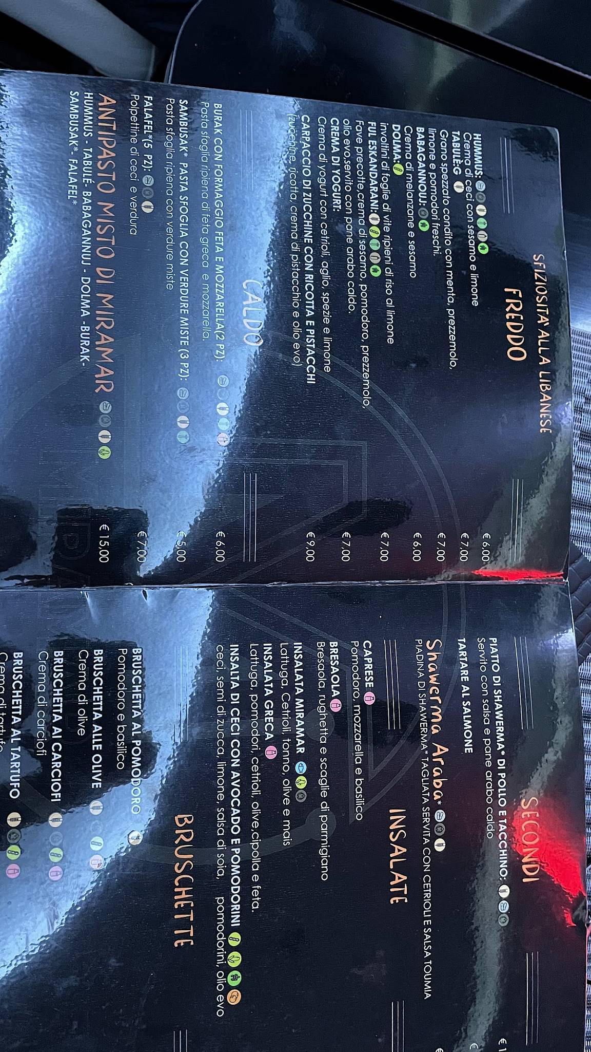 MIRAMAR меню