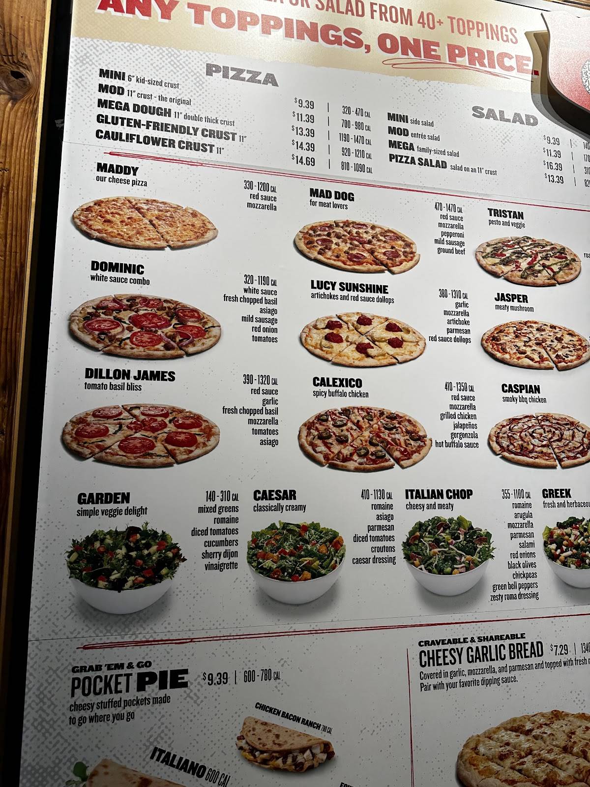 MOD Pizza меню