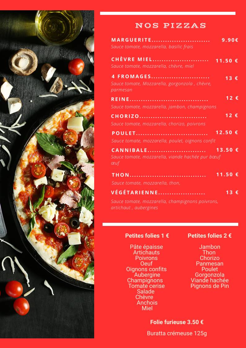 MOMÉ PIZZAS меню