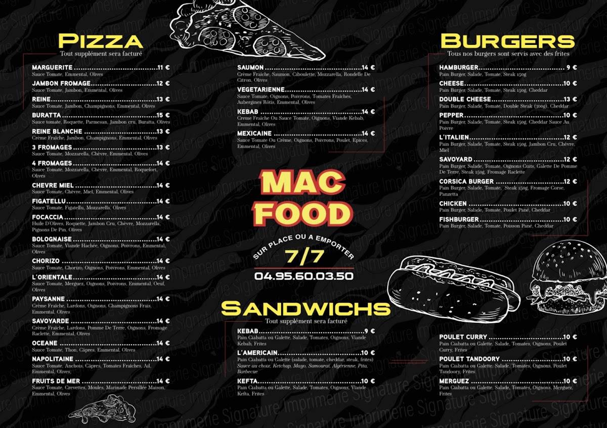 Mac Food L'Ile Rousse меню
