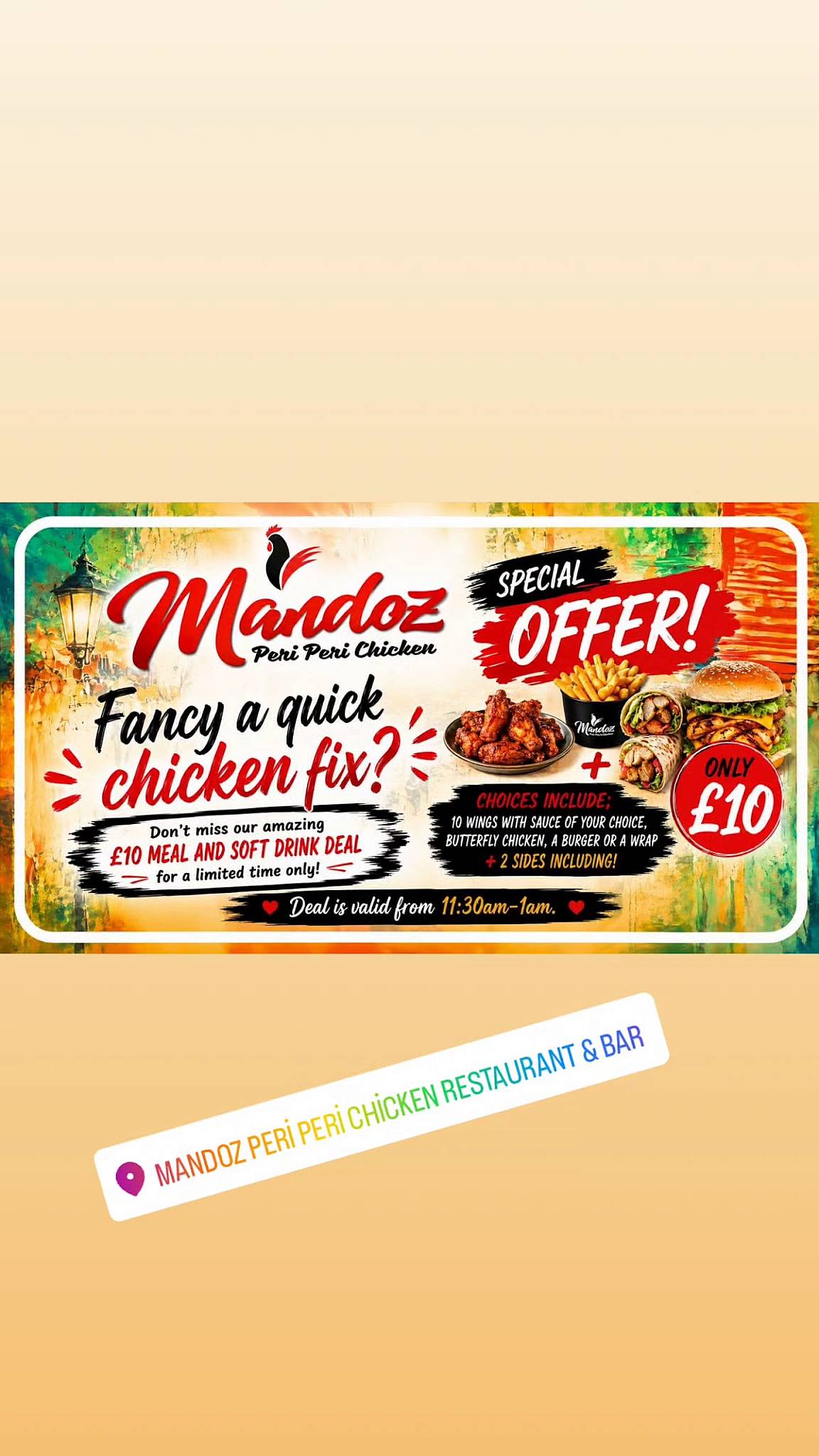 Mandoz Peri peri Chicken Restaurant and Bar меню