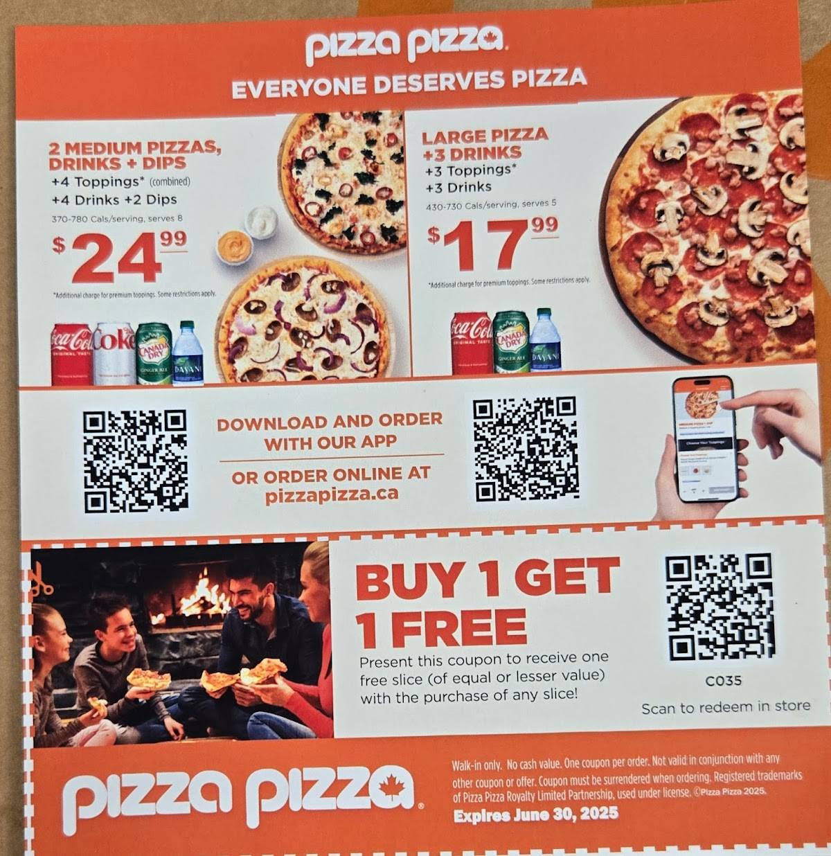 Pizza Pizza меню