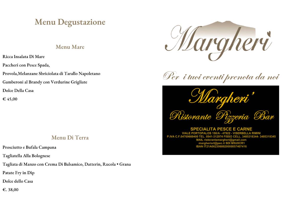 Margherì меню