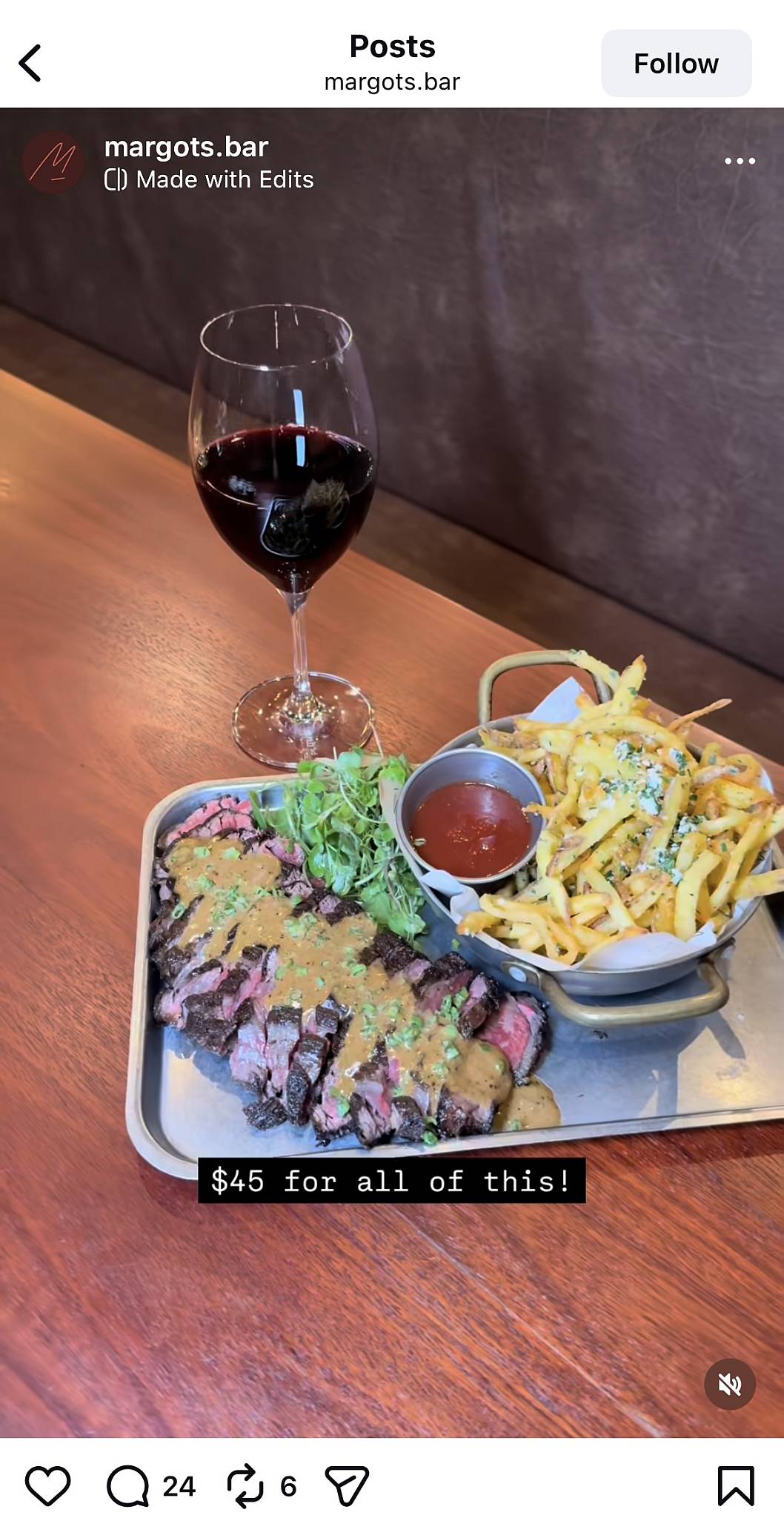Margot's Wine & Oyster Bar меню