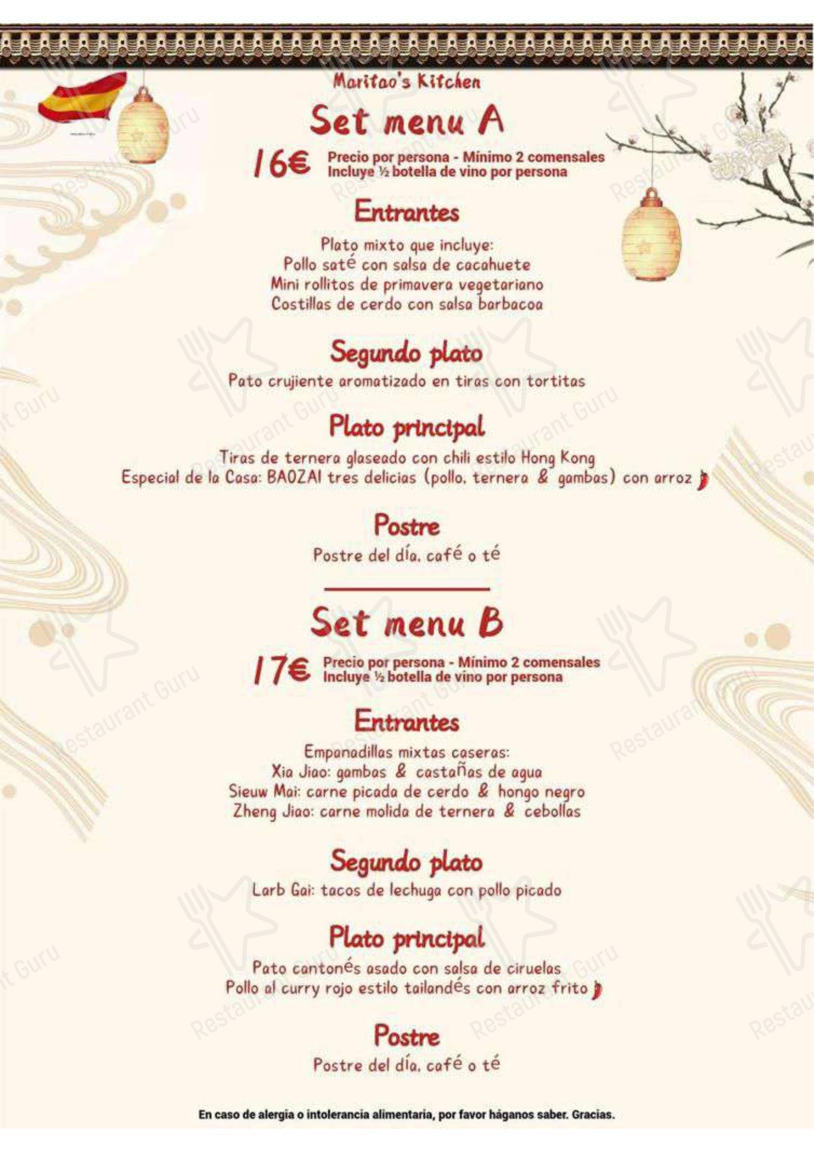 Maritaos Kitchen - Rojales в Рохалесе - Коктейльная карта