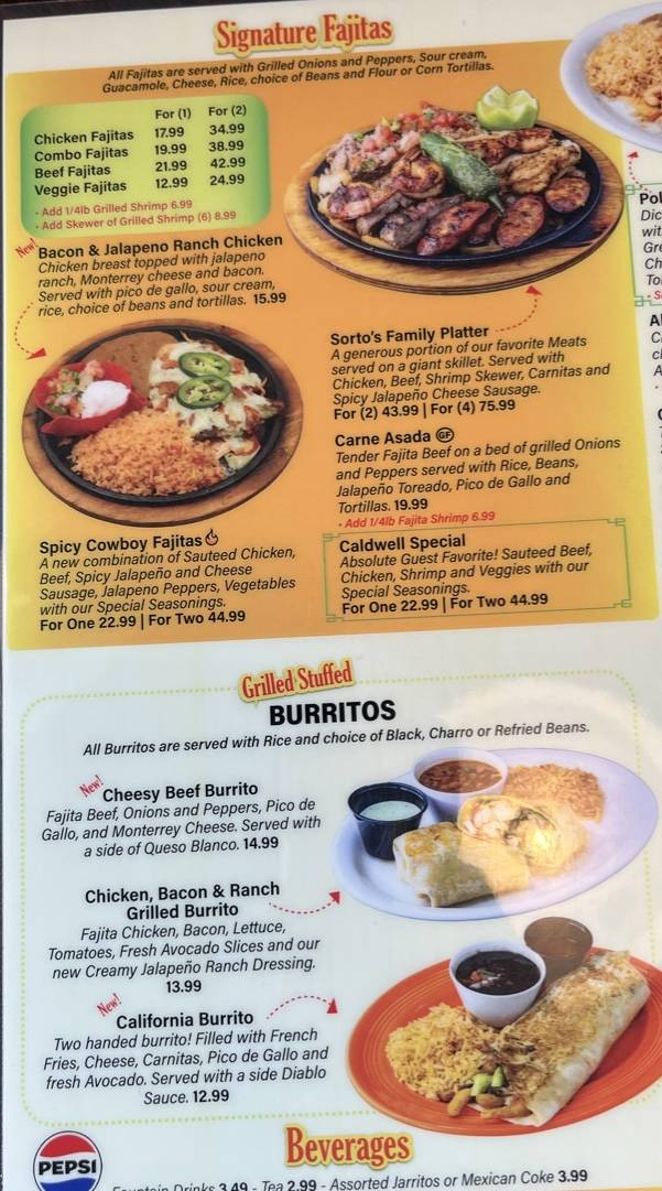 MasFajitas Mexican Restaurant меню
