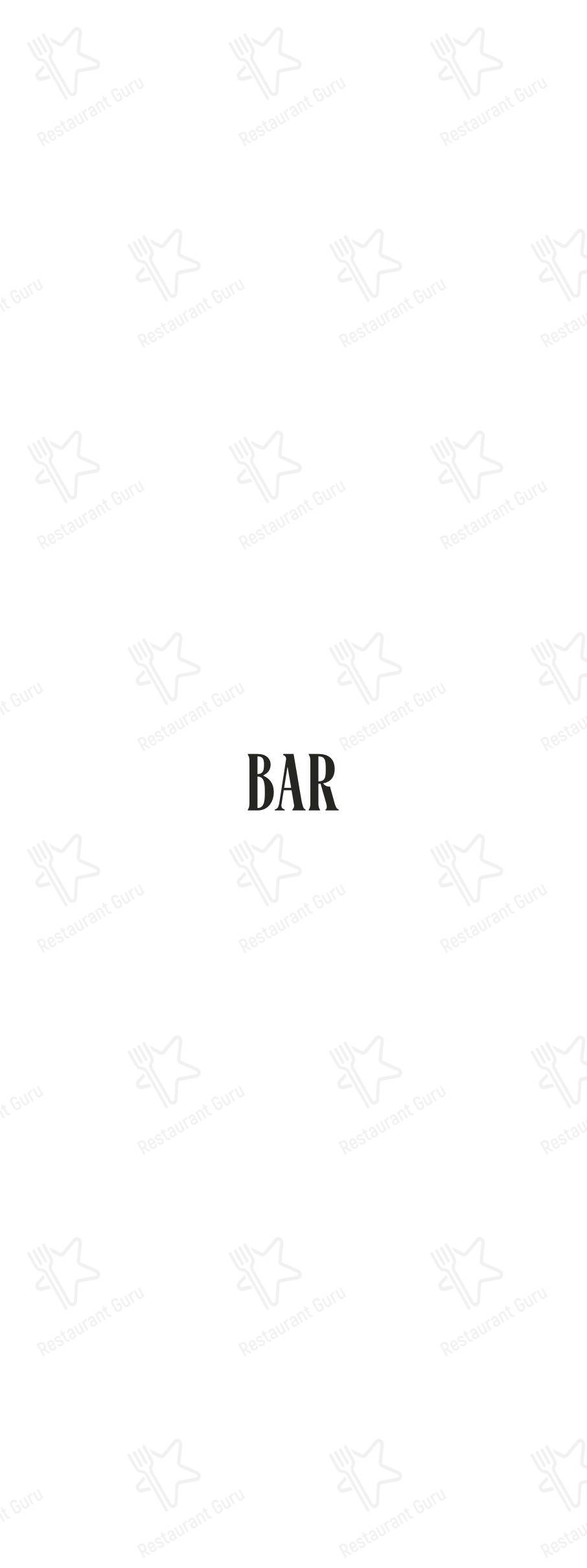 Меню паба и бара Mendeleev. Bar & Music - Меню