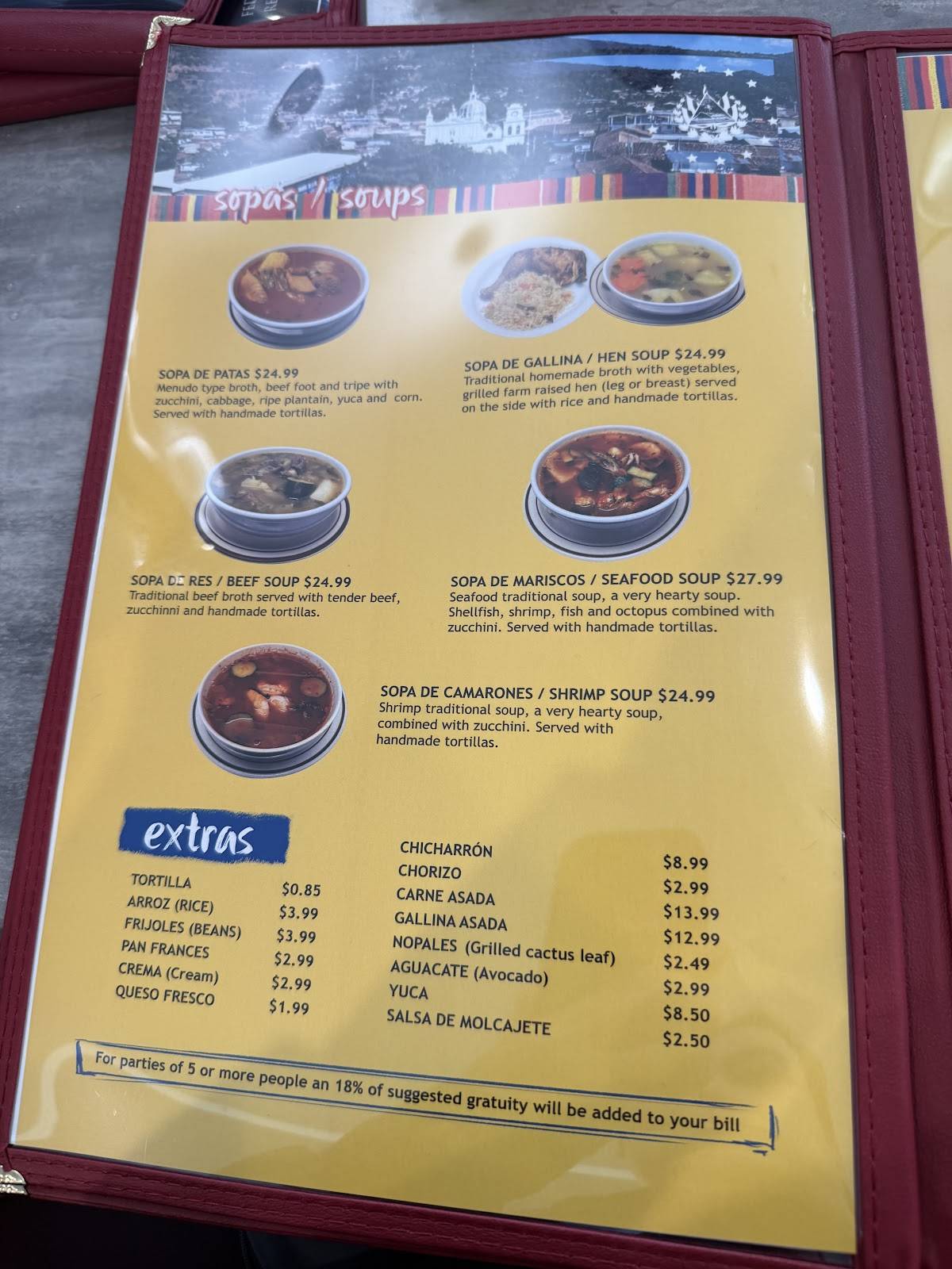 Mi Chalateca меню