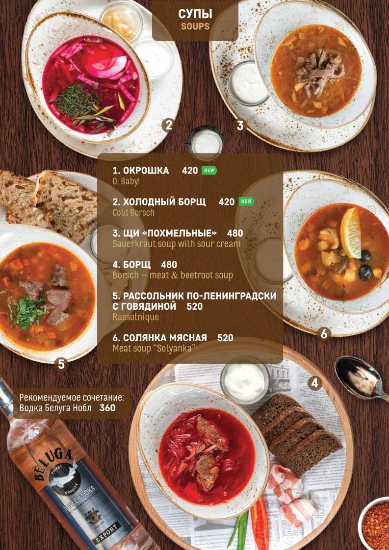 Моллис Паб меню