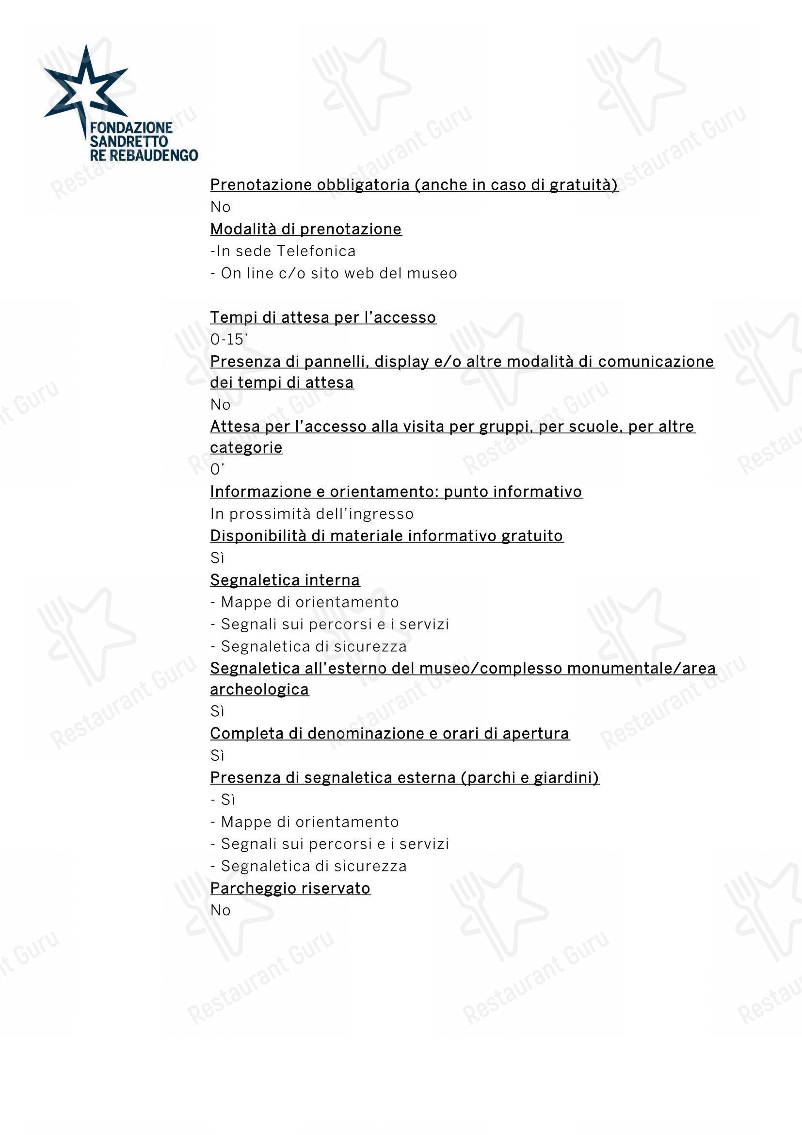 Меню паба и бара Moreno Per Spazio в Турине